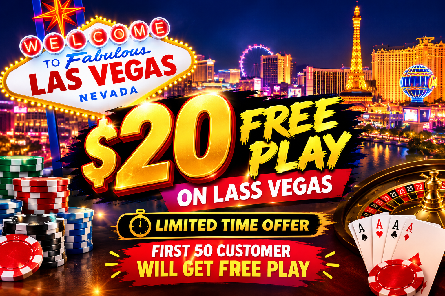 20$ Free Play Las Vegas